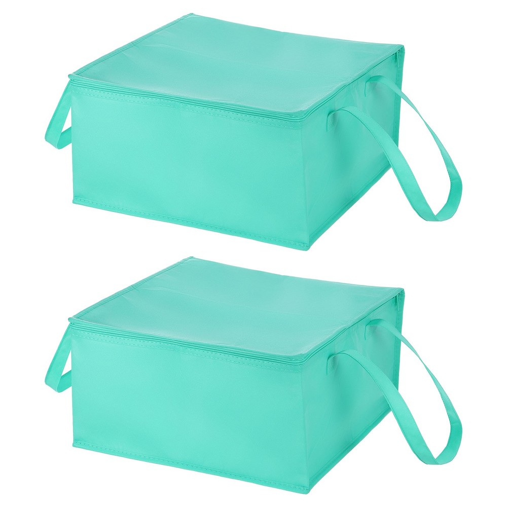 Insulated Reusable Grocery Bags with Zipper and Handle (Green, 15.7″x15.7″x8.7″)