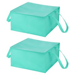 Insulated Reusable Grocery Bags with Zipper and Handle (Green, 15.7″x15.7″x8.7″)