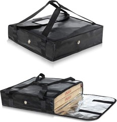 Classic Style 18x18x5 Inch Pizza Delivery Bag, Black