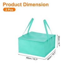 Insulated Reusable Grocery Bags with Zipper and Handle (Green, 15.7″x15.7″x8.7″)