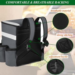 Food Delivery Backpack Pizza Delivery Bag Insulated Delivery Bag with Cup Holder