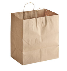 Kraft Brown Paper To Go/Take Out/Restaurant/Bags with Handles 400 Case 14″x10″