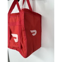 Doordash Insulated Food Delivery Bag Red Spellout Logo Thermal Lined Tote Zipper