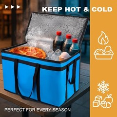 XXXL Insulated Food Delivery Bag — Reusable Thermal Cooler Grocery Bags for C…