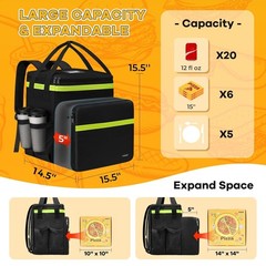 Food Delivery Backpack with 7 Cup Holders,Extra Large Insulated Delivery Bags..
