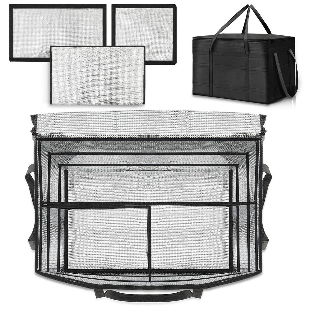 Maxdot Food Delivery Bag 22.8 x 13.7 x 14.9 inches / 58 x 35 x 38 cm, black
