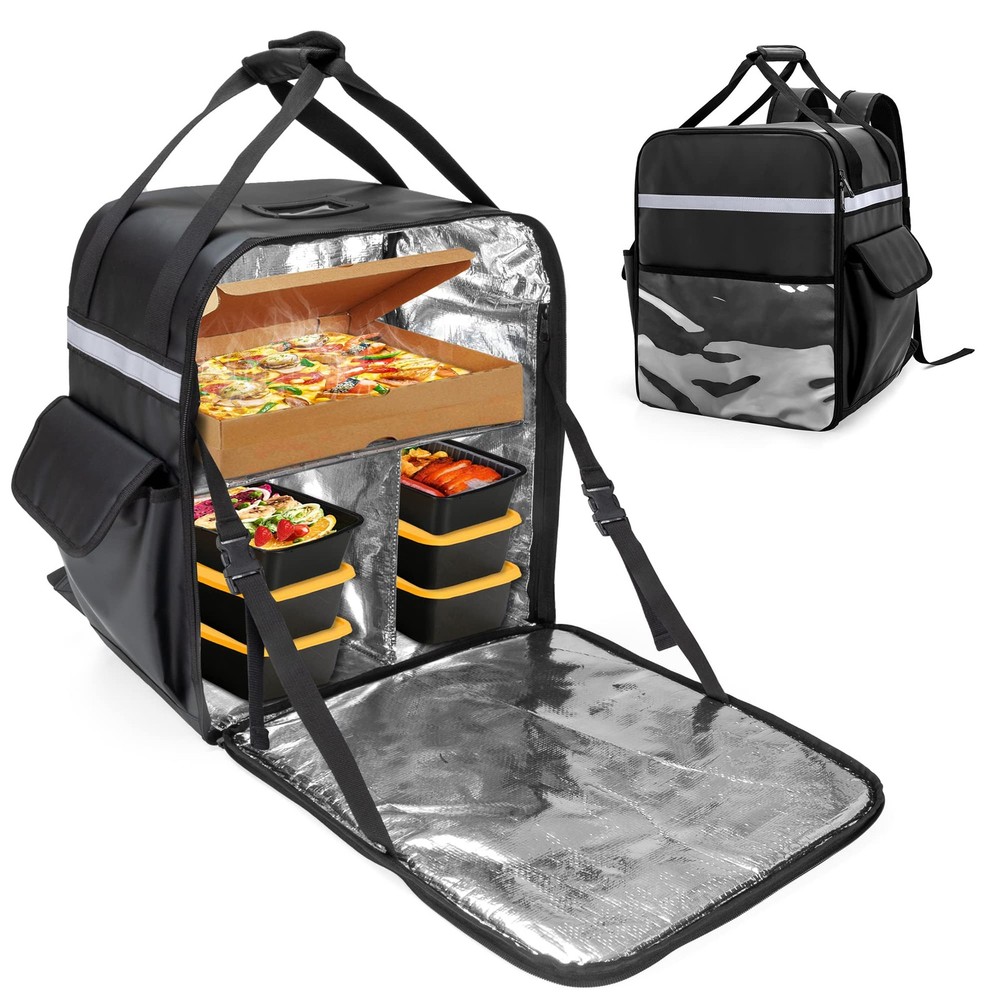 Insulated Food Delivery Backpack with 2 Side Support Boards and 3 Inner Space…