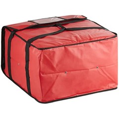 4 PACK 20″ x 20″ x 12″ Red Vinyl Insulated 16″ & 18″ Pizza Food Delivery Bag