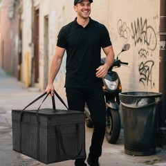 Maxdot Food Delivery Bag 22.8 x 13.7 x 14.9 inches / 58 x 35 x 38 cm, black
