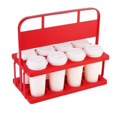 Portable Reusable Drink Carrier with Handle — 8 Cup Holder for Delivery, Foldabl
