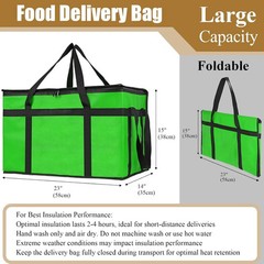 Insulated Bags for Food Delivery, XXXL Pizza Delivery Bags, Large Capacity Coole
