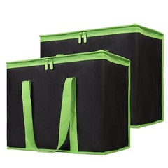 2 Pack Extra Large Insulated Reusable Grocery Bag with Zipper Top for Shopping