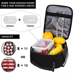Uivebres Book Insulated Lunch Box for Women Men Large Reusable One Size,
