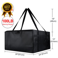 24x24x14 Inch Insulated Pizza Delivery Bag Hot Food Carrier Cooler Bag for Cater
