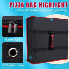 Pizza Bag, Insulated Pizza Bags for Delivery Doordash, Large Pizza Warmer Gro…