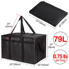 XXXL Insulated Reusable Food Delivery Bag Grocery Cooler/Hot Tote Bag Picnic