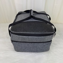 Double Decker Casserole Carrier Insulated Food Transport Delivery Bag Grey