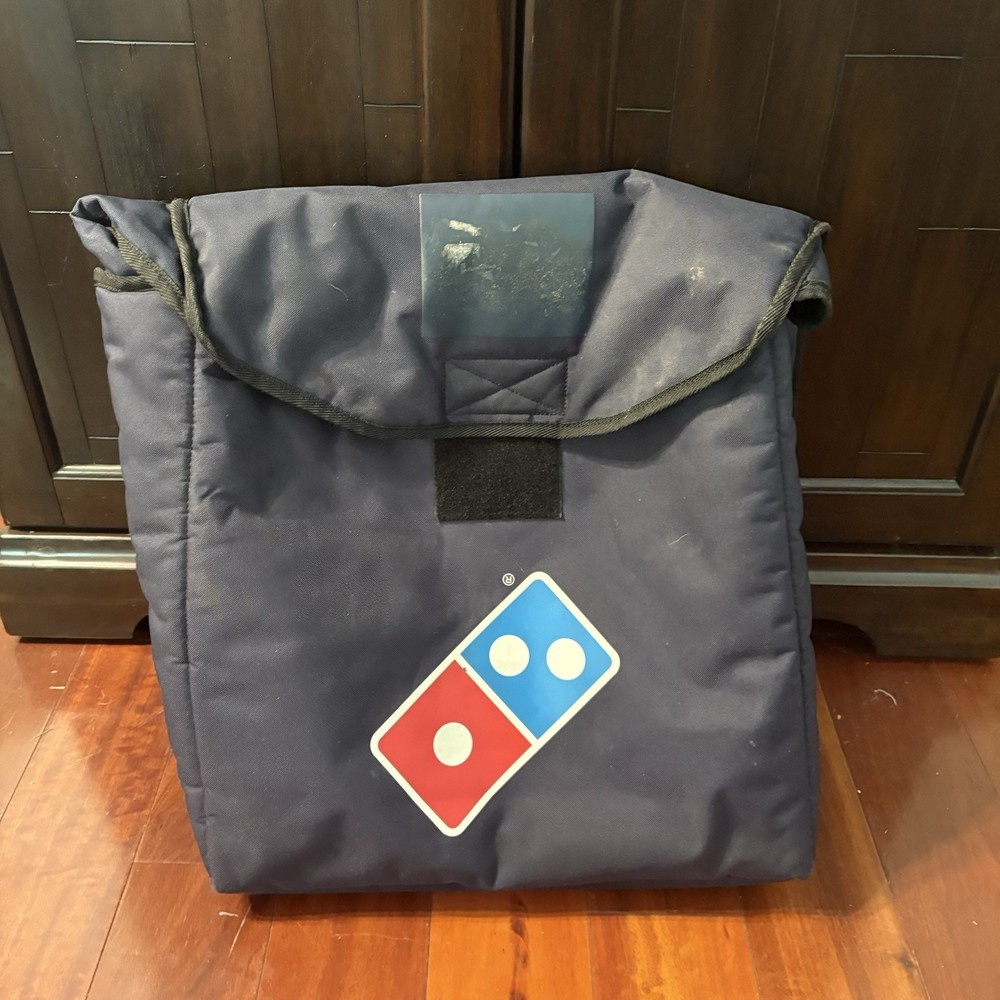 Domino’s Insulated Pizza Bag Blue Food Delivery Carrier for Hot Pizza Transport