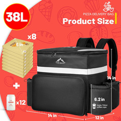 Food Delivery Backpack, Insulated Delivery Bags for Delivery Bike, Large Pizza D