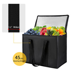 1-Pack Insulated Reusable Grocery Bags, X-Large Insulated Food Delivery Bag for