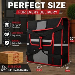Pizza Delivery Bag Thermal Insulated Large 20x20x8 Food Warmer Carrier Heavy Dut