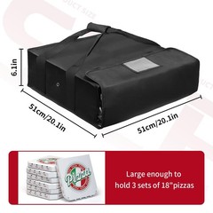 Grekos Large Pizza Food Delivery 20 inches x 20 x 6 inches, black