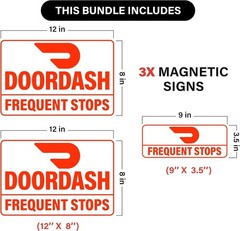 3 Pack Magnetic Car Doordash Delivery Driver Signs