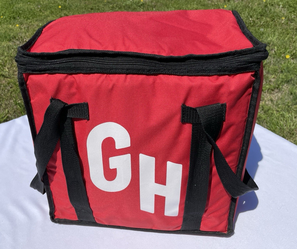 Grub Hub Red Insulated Delivery Bag 15 x 14 x 10