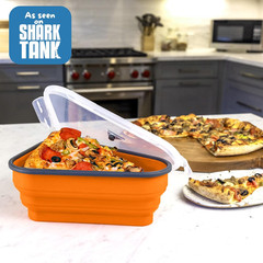 Perfect Reusable Pizza Storage Container w/ 5 Microwavable Serving Trays-Bpa-Fre