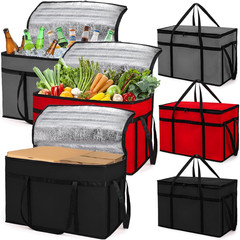 3 Pack Insulated Food Delivery Bag, 77L Xxx-Large Reusable Grocery Tote Insulati