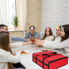 Large Insulated Pizza Delivery Bag 20x20x6 Red Food Carrier Warmer Catering