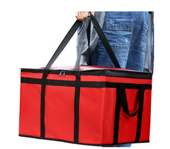 XXXL Insulated Cooler Bag Leak Proof Grocery Food Delivery Bag Black Red
