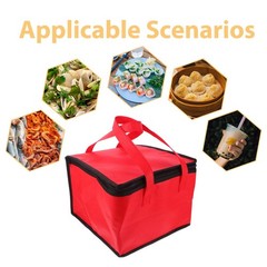 Insulated Food Delivery Bag With Handle 27 Cm Size For Pizza And Seafood