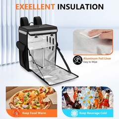 Insulated Food Delivery Backpack with Removable Divider, Heavy Duty Thermal Bag