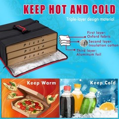 Pizza Bag, Insulated Pizza Bags for Delivery Doordash, Large Pizza Warmer Grocer