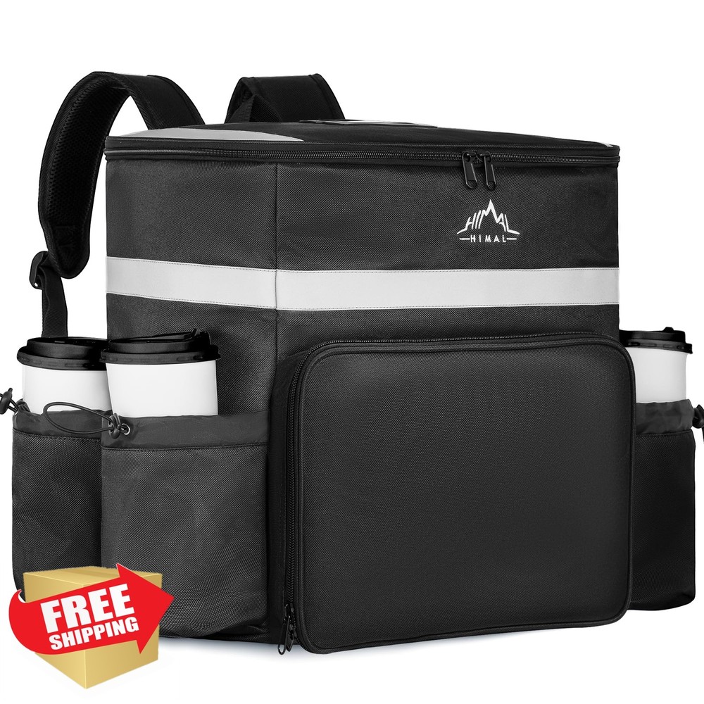 GoHimal Insulated Food Delivery Backpack Black