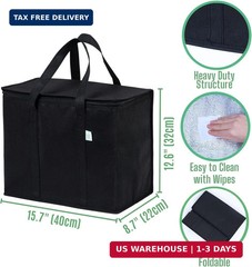 VENO 2 Pack Cooler Bags — Insulated for Food Delivery, Collapsible and Reusable