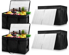 Maxcheck 4 Pcs XXXL Insulated Food Delivery Bags with Removable Hard Bottom F…