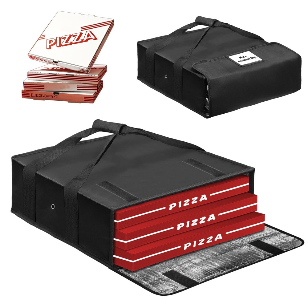 20x20x6 Inch Pizza Warmer Delivery Bag Insulated Thermal Label Window