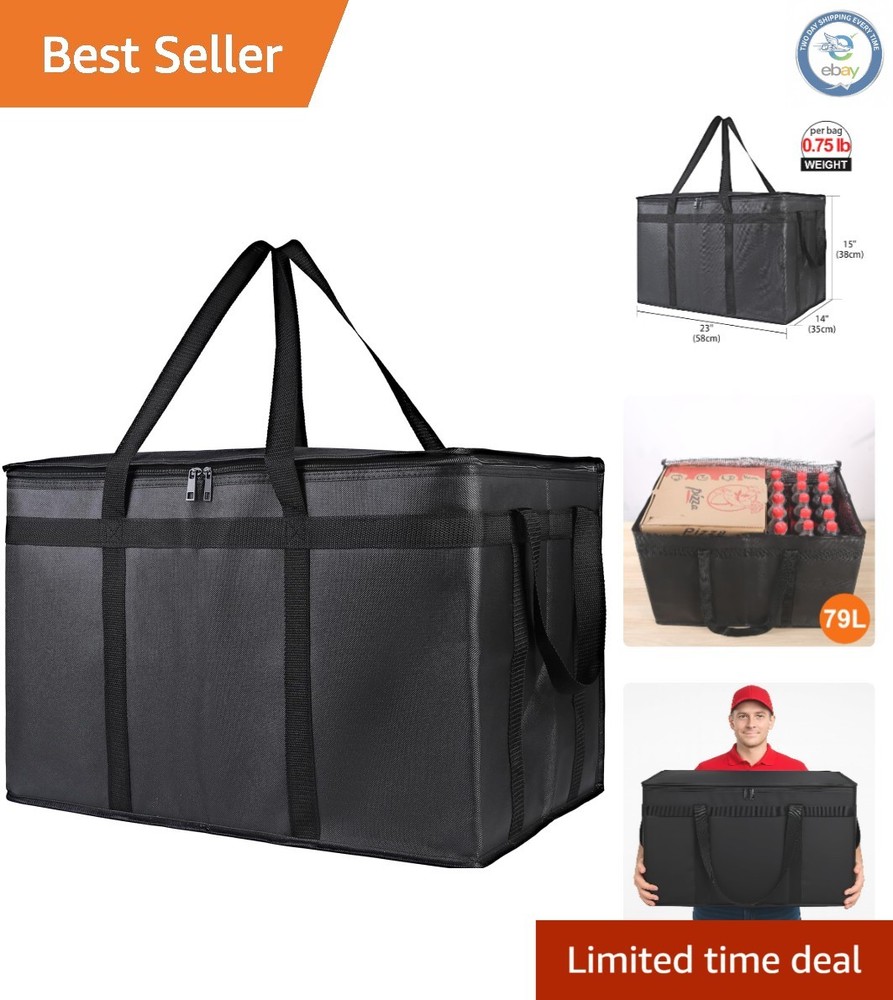 Large Capacity Insulated Food Bag — Waterproof Warming Bag for Rideshare Drivers