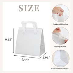12Pcs White Insulated Take Away Bags Disposable Cooler Bag Thermal Lunch Groc…