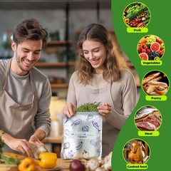 Reusable Aluminum Foil Freezer Bags, Extra Thick Sealing Bag Medium, Silver