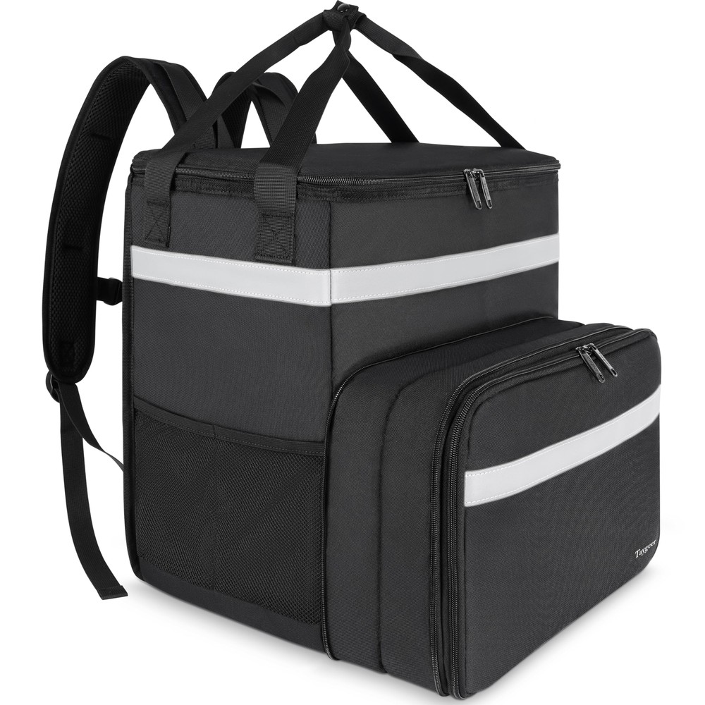Food Delivery Backpack, Expandable Insulated Food Delivery Bag for Grocery Bike