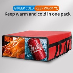 Pizza Bags for Delivery with 4 Cup Holder, Insulated Food Commercial Rideshare