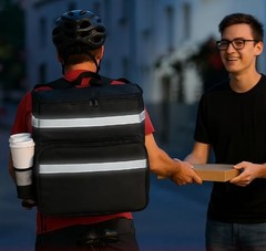 Food Delivery Bag,Large Insulated Backpack for Doordash/Uber Eeats, Expandable C