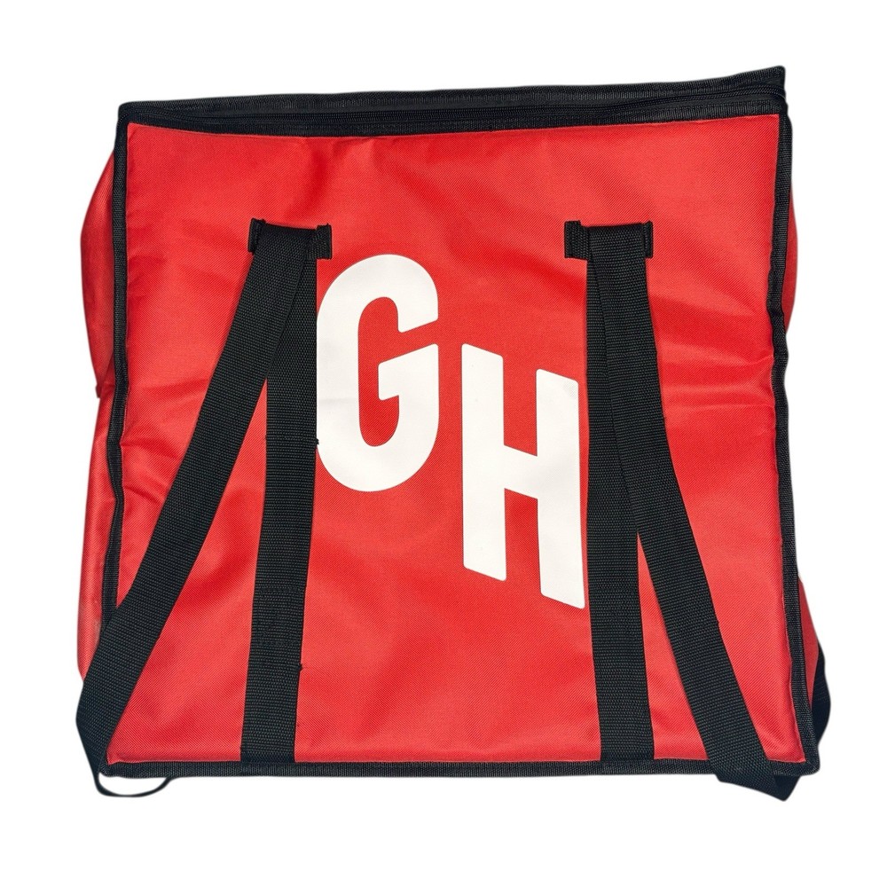 Grubhub Red Insulated Delivery Bag Tote w/ straps 19x19x10 XL Excellent