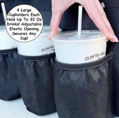Insulated Food Delivery Bag with Cup Holders/Drink Carriers Premium, For Door…