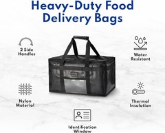 New Commercial Food Delivery Bag Black