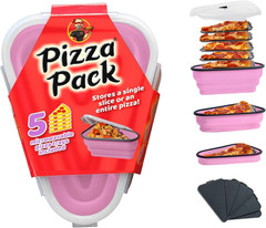 Perfect Reusable Pizza Storage Container with 5 Microwavable Serving Trays NEW
