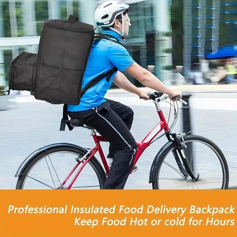 Extra-Large Insulated Food Delivery Backpack | Leakproof, Waterproof, Expandable